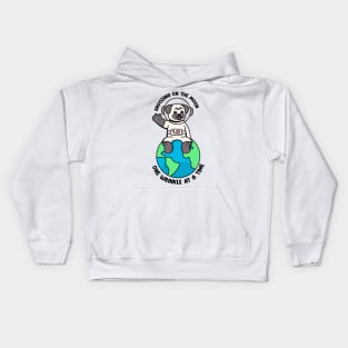 Snoozing on the moon one wrinkle at a time Kids Hoodie